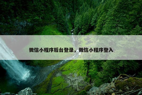 微信小程序后台登录，微信小程序登入