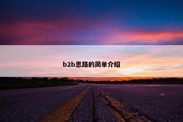 b2b思路的简单介绍
