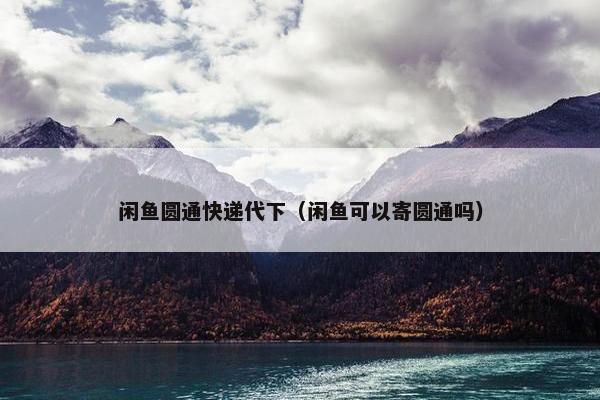 闲鱼圆通快递代下（闲鱼可以寄圆通吗）