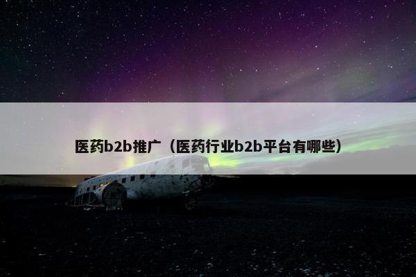 医药b2b推广（医药行业b2b平台有哪些）