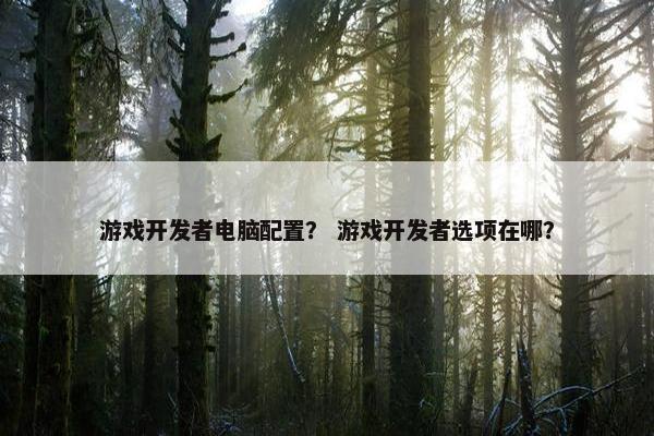 游戏开发者电脑配置？ 游戏开发者选项在哪？