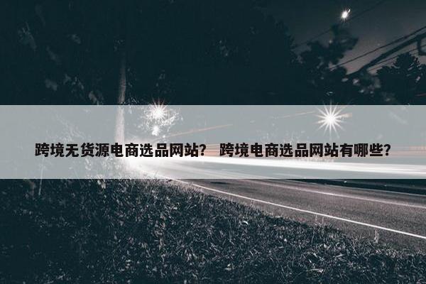 跨境无货源电商选品网站？ 跨境电商选品网站有哪些？