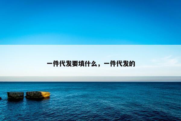 一件代发要填什么，一件代发的