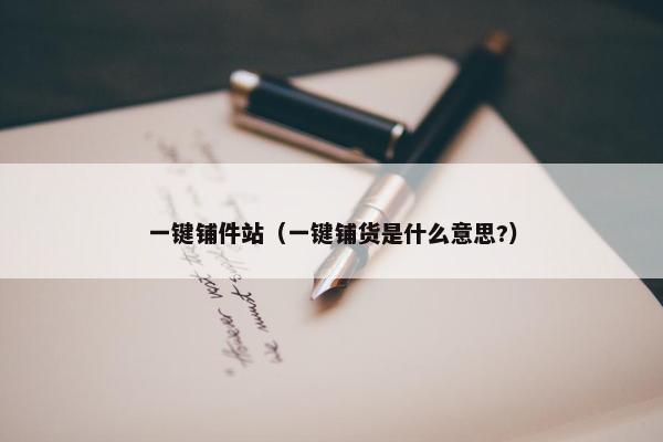 一键铺件站（一键铺货是什么意思?）