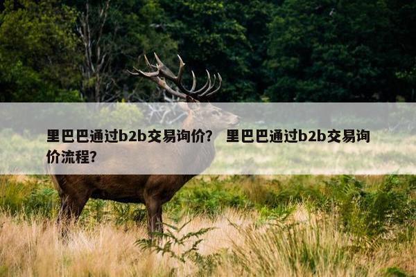 里巴巴通过b2b交易询价？ 里巴巴通过b2b交易询价流程？