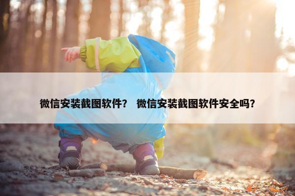 微信安装截图软件？ 微信安装截图软件安全吗？
