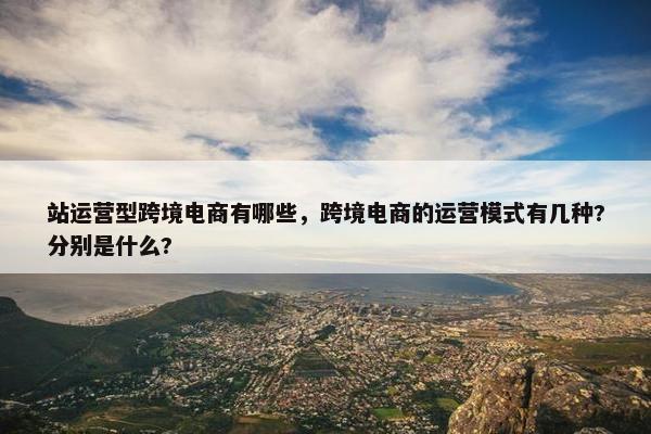 站运营型跨境电商有哪些，跨境电商的运营模式有几种?分别是什么?