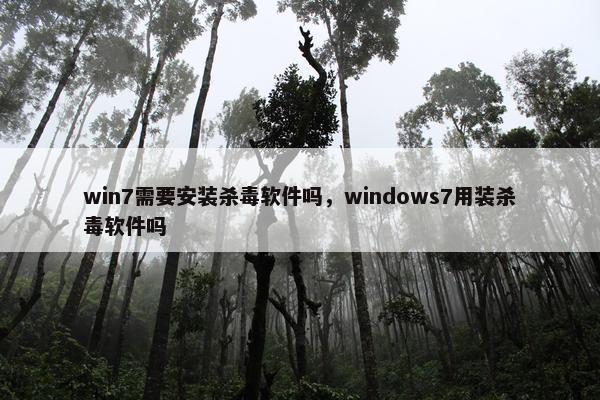 win7需要安装杀毒软件吗，windows7用装杀毒软件吗