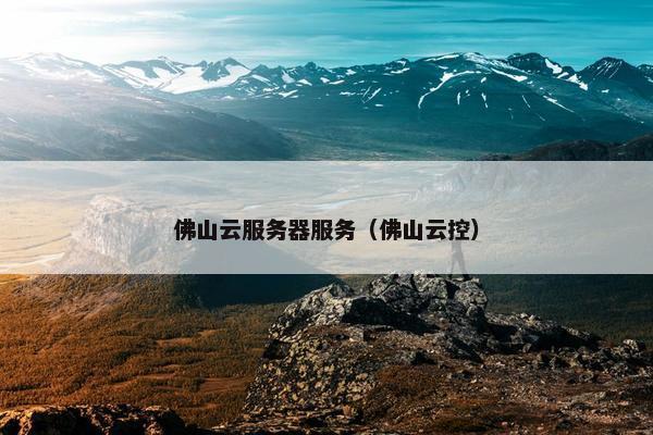 佛山云服务器服务（佛山云控）