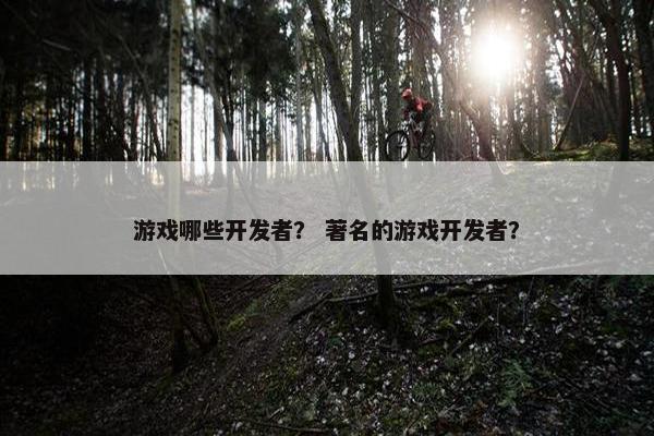 游戏哪些开发者？ 著名的游戏开发者？