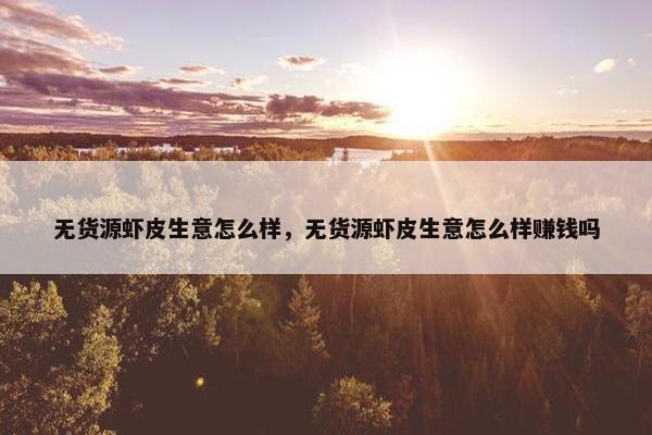 无货源虾皮生意怎么样，无货源虾皮生意怎么样赚钱吗