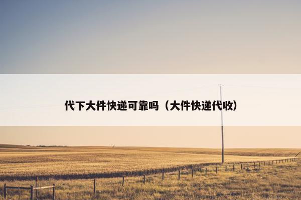 代下大件快递可靠吗（大件快递代收）