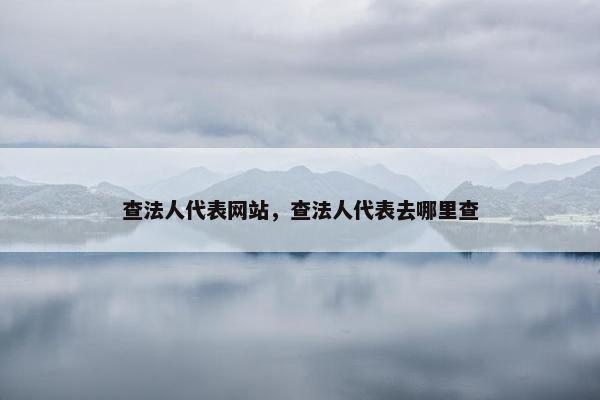 查法人代表网站，查法人代表去哪里查