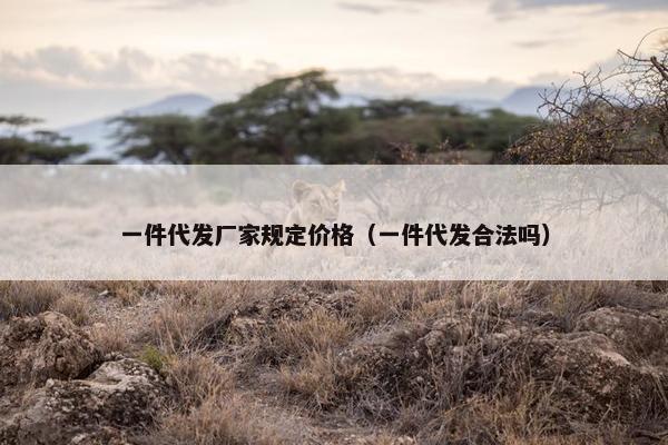 一件代发厂家规定价格（一件代发合法吗）