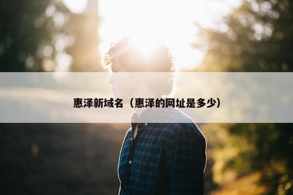 惠泽新域名（惠泽的网址是多少）