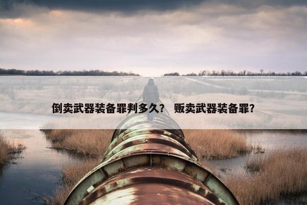 倒卖武器装备罪判多久？ 贩卖武器装备罪？