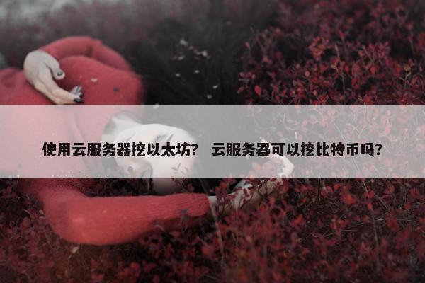 使用云服务器挖以太坊？ 云服务器可以挖比特币吗？