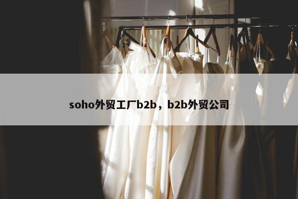 soho外贸工厂b2b，b2b外贸公司