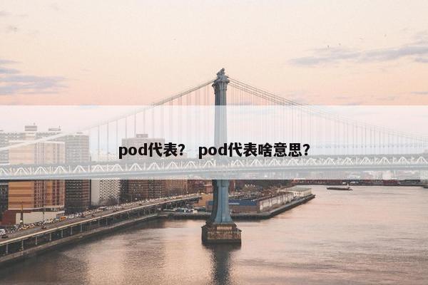 pod代表？ pod代表啥意思？