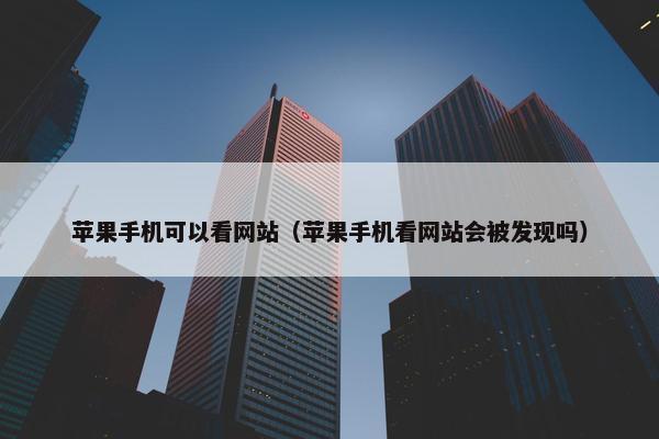 苹果手机可以看网站（苹果手机看网站会被发现吗）