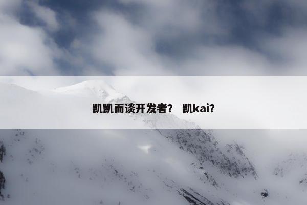 凯凯而谈开发者？ 凯kai？