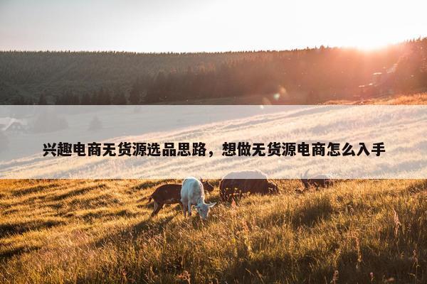 兴趣电商无货源选品思路，想做无货源电商怎么入手