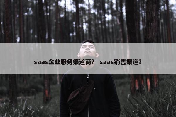 saas企业服务渠道商？ saas销售渠道？