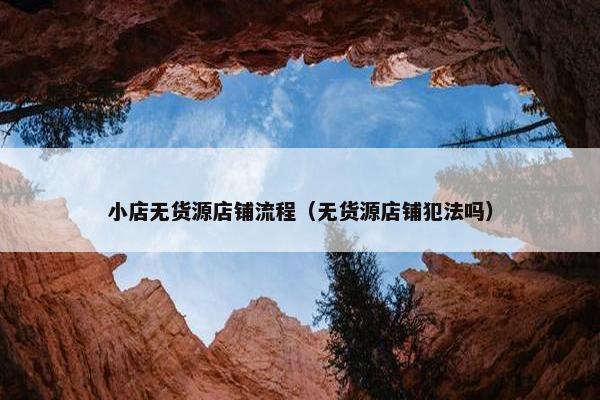 小店无货源店铺流程（无货源店铺犯法吗）