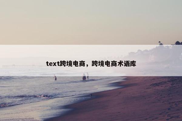 text跨境电商，跨境电商术语库