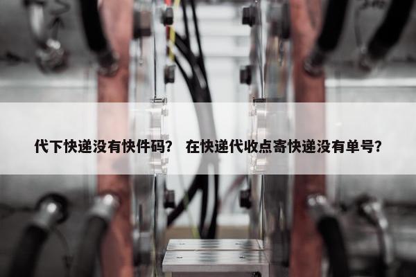 代下快递没有快件码？ 在快递代收点寄快递没有单号？
