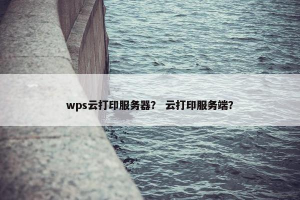 wps云打印服务器？ 云打印服务端？
