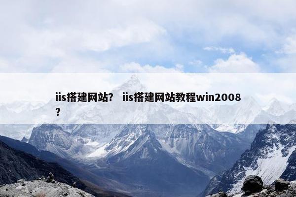 iis搭建网站？ iis搭建网站教程win2008？