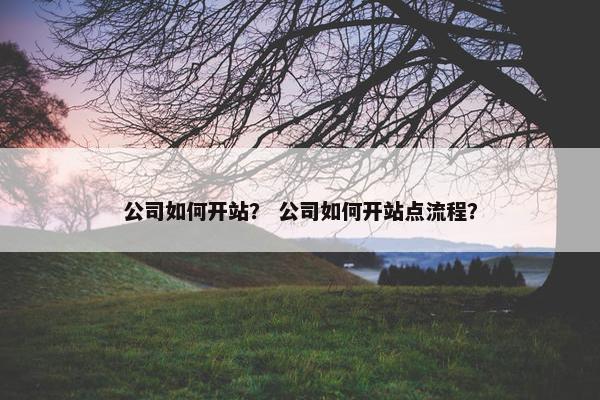 公司如何开站？ 公司如何开站点流程？