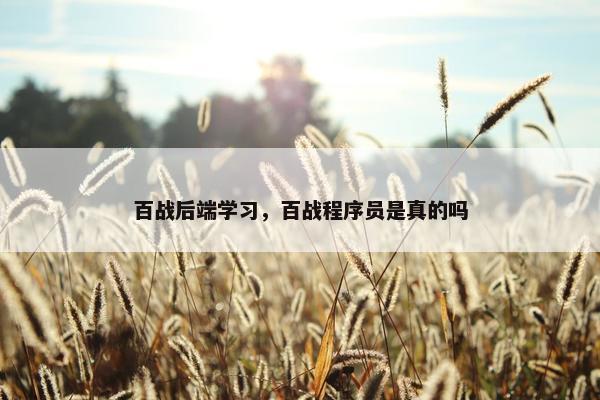 百战后端学习，百战程序员是真的吗