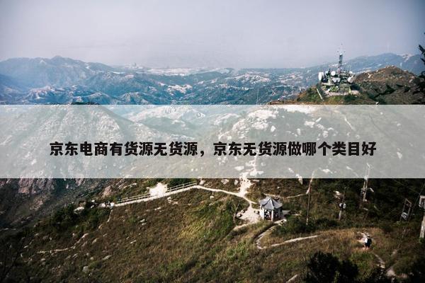 京东电商有货源无货源，京东无货源做哪个类目好