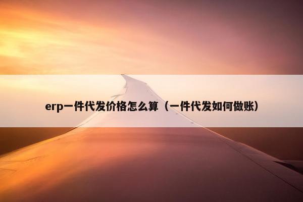 erp一件代发价格怎么算（一件代发如何做账）