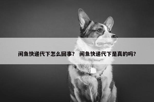 闲鱼快递代下怎么回事？ 闲鱼快递代下是真的吗？