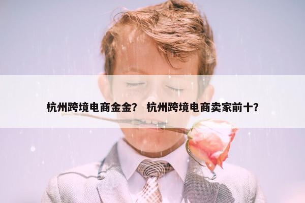 杭州跨境电商金金？ 杭州跨境电商卖家前十？