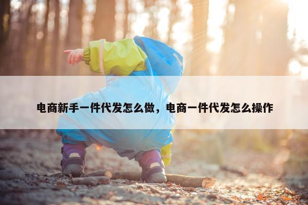 电商新手一件代发怎么做，电商一件代发怎么操作