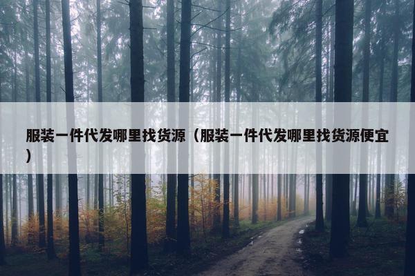 服装一件代发哪里找货源（服装一件代发哪里找货源便宜）