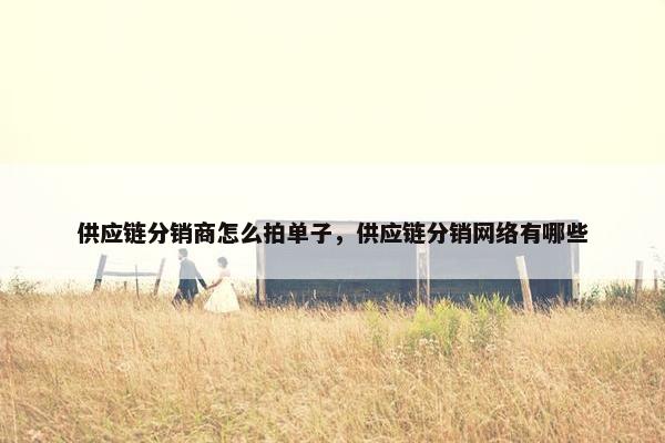 供应链分销商怎么拍单子，供应链分销网络有哪些