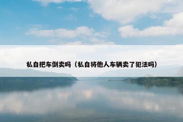 私自把车倒卖吗（私自将他人车辆卖了犯法吗）