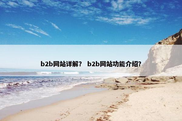 b2b网站详解？ b2b网站功能介绍？