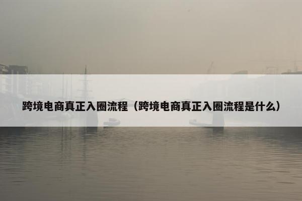 跨境电商真正入圈流程（跨境电商真正入圈流程是什么）