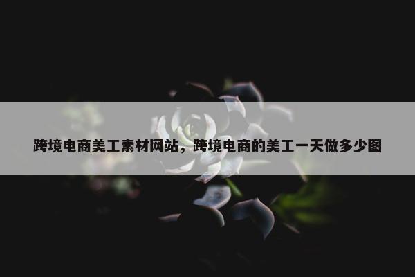 跨境电商美工素材网站，跨境电商的美工一天做多少图