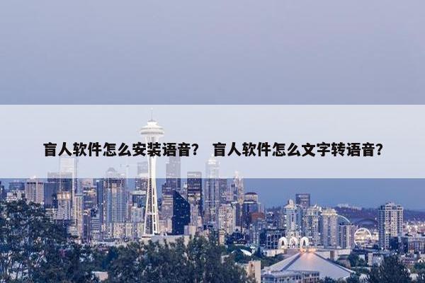 盲人软件怎么安装语音？ 盲人软件怎么文字转语音？