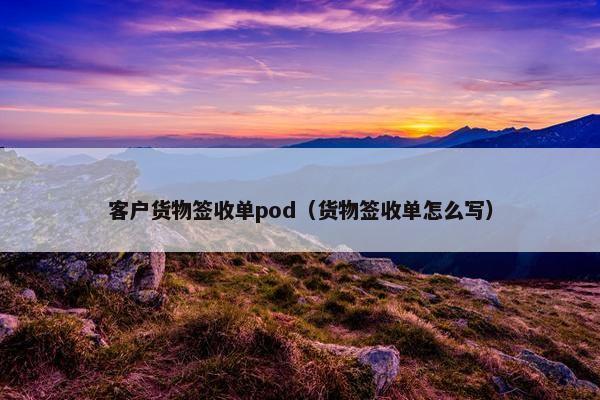 客户货物签收单pod（货物签收单怎么写）