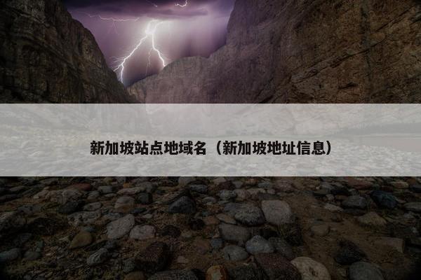 新加坡站点地域名（新加坡地址信息）