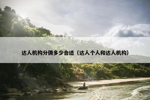 达人机构分佣多少合适（达人个人和达人机构）