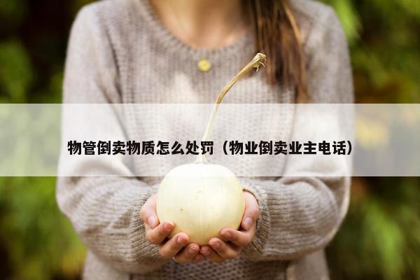 物管倒卖物质怎么处罚（物业倒卖业主电话）
